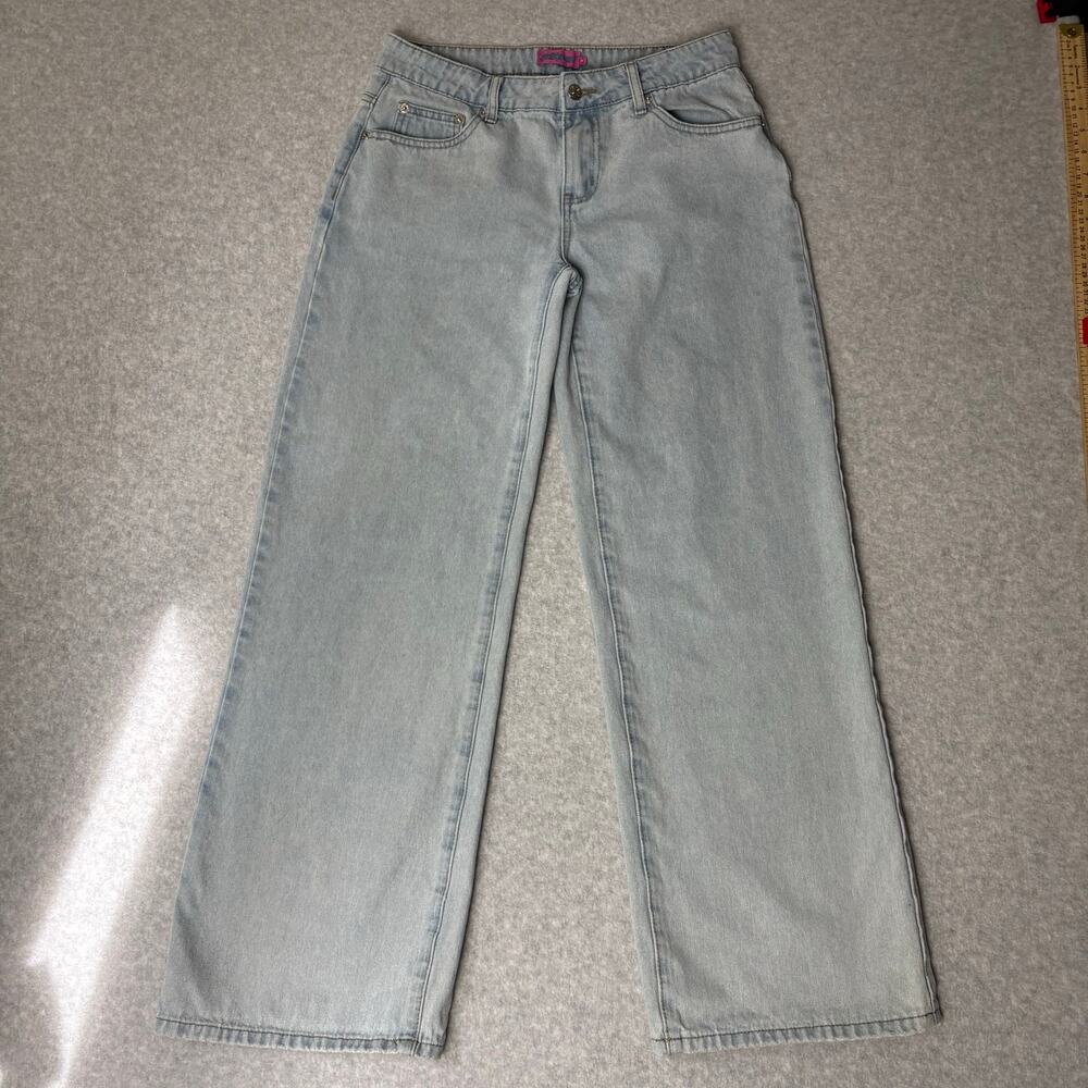 Edikted Y2K Women's Lace Up Bow Baggy Bootcut Denim Jeans - Size M